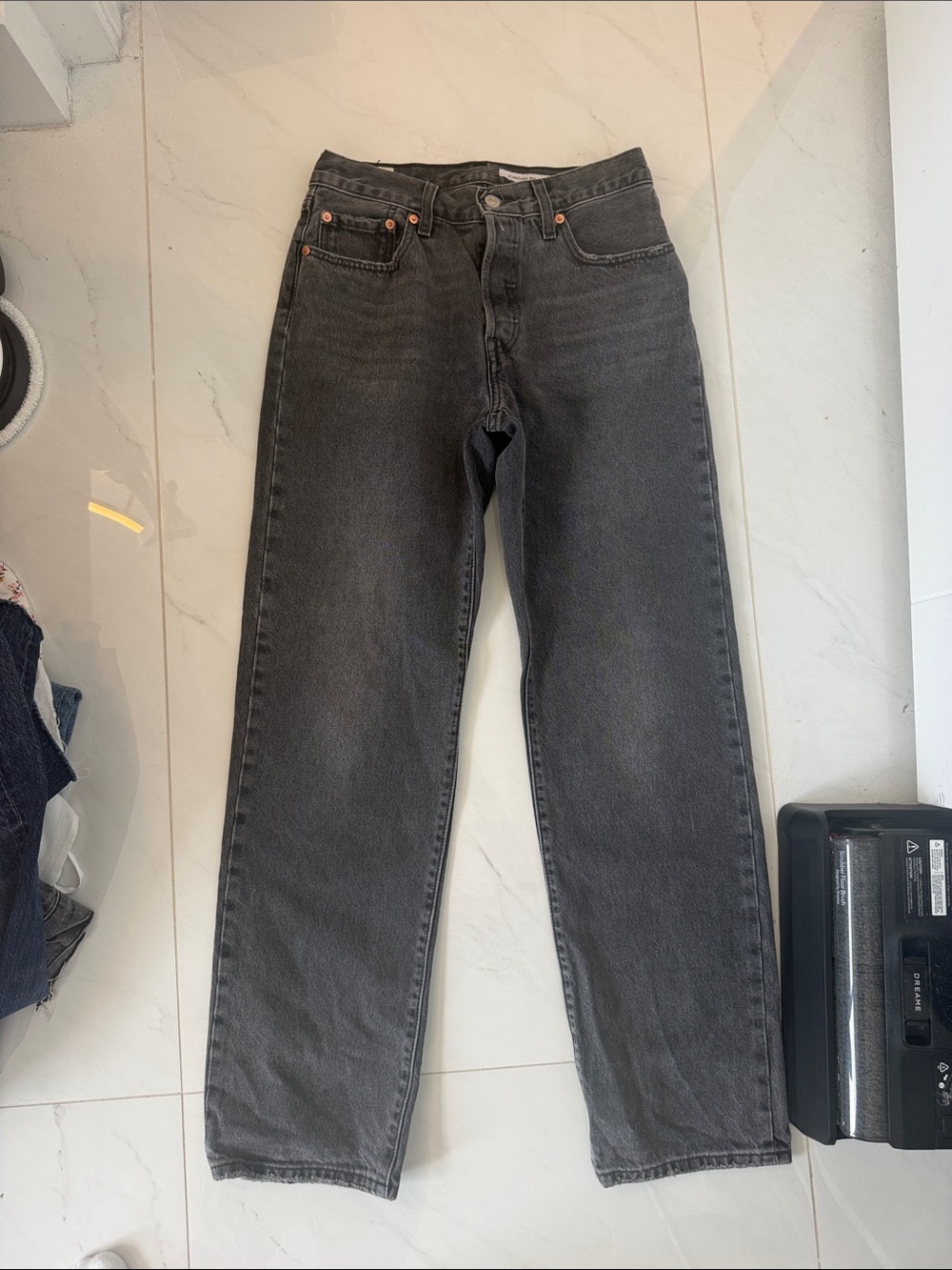Levi's Women's Straight Jeans in Faded Black 501